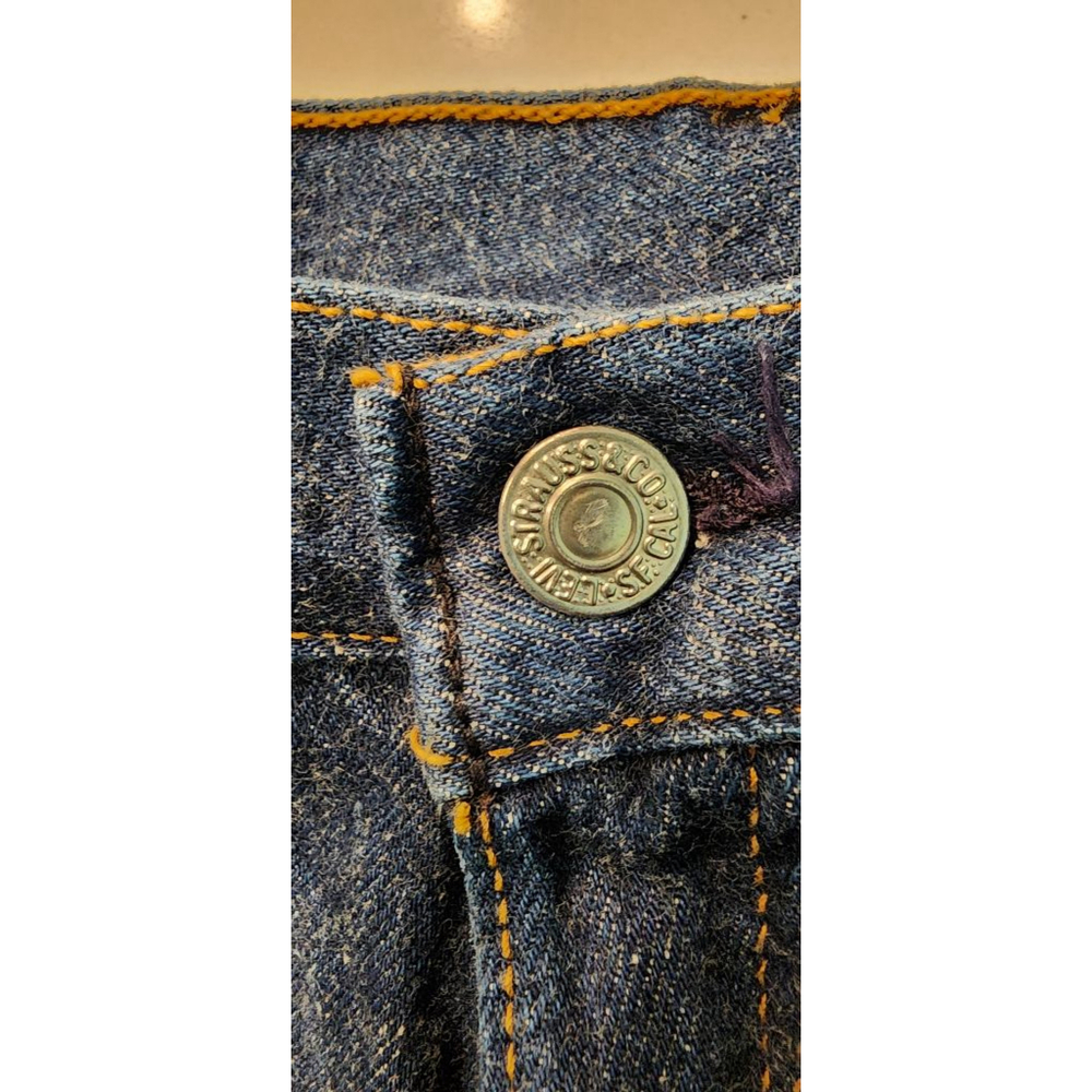 Vintage Levi's Button Fly High Waist Jeans Made USA 501 Style Selvedge Denim 24 - Picture 6 of 12